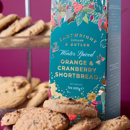 WINTER SPICED ORANGE & CRANBERRY SHORTBREAD 200G