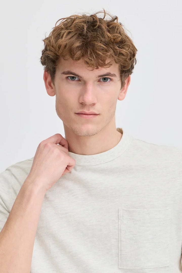 CFJASPER MELANGE T-SHIRT "EGRET MELANGE"