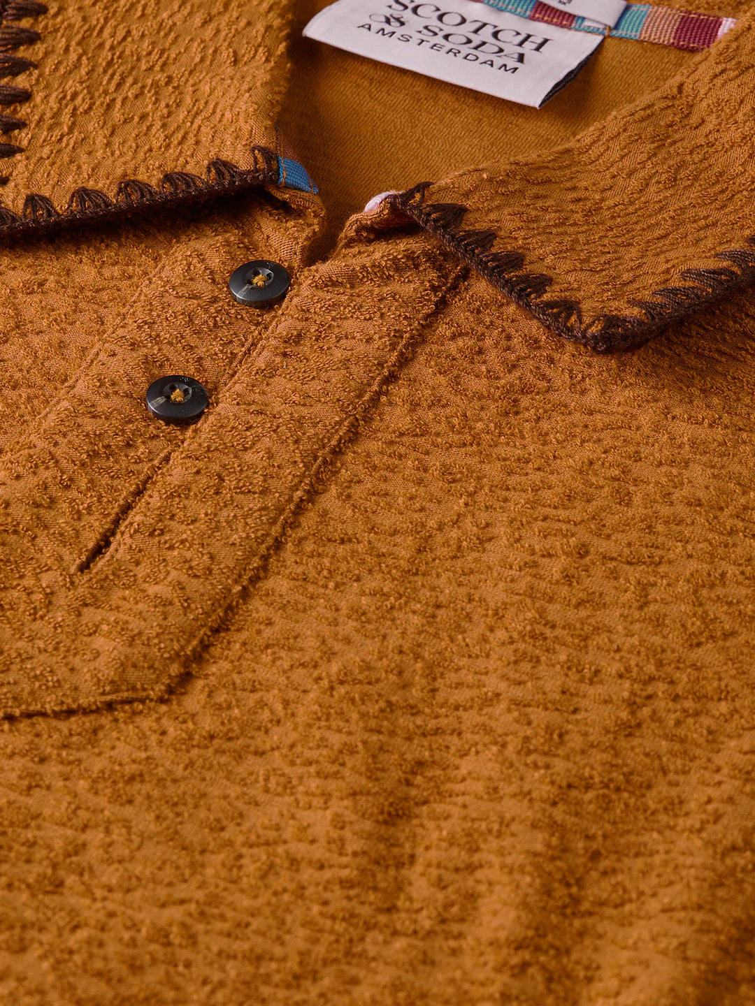 RELAXED JACQUARD TOWELLING POLO "CATHAY SPICE"