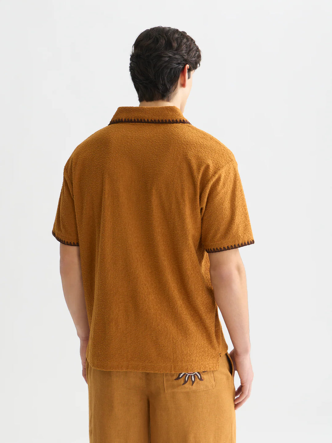 RELAXED JACQUARD TOWELLING POLO "CATHAY SPICE"
