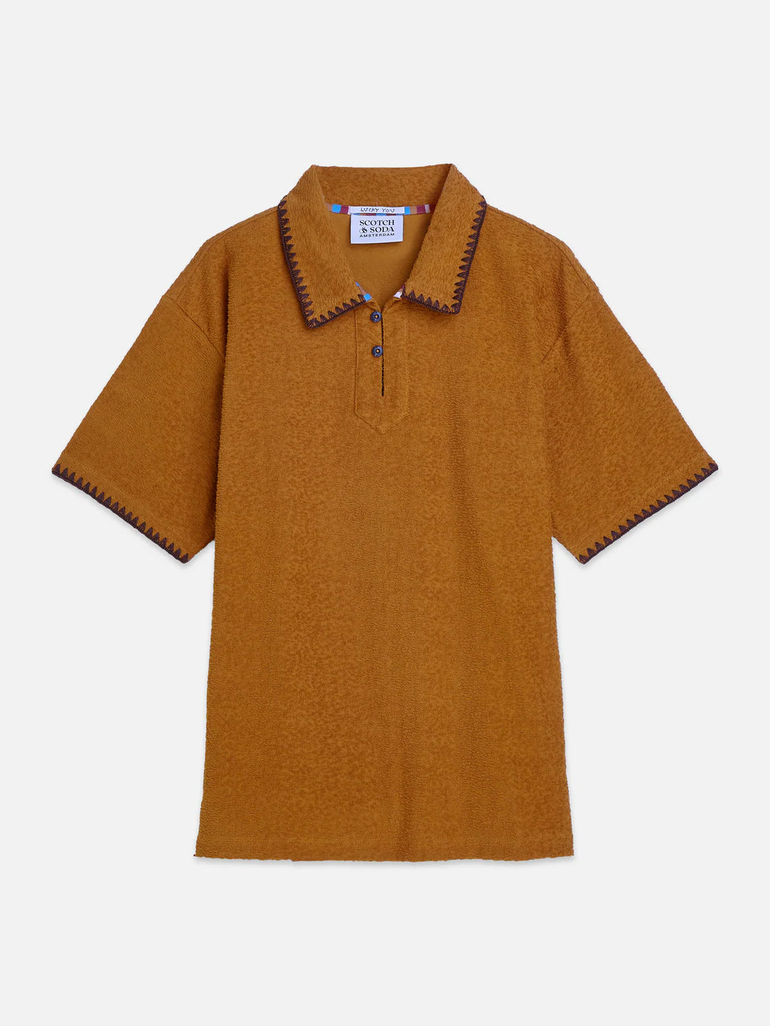 RELAXED JACQUARD TOWELLING POLO "CATHAY SPICE"