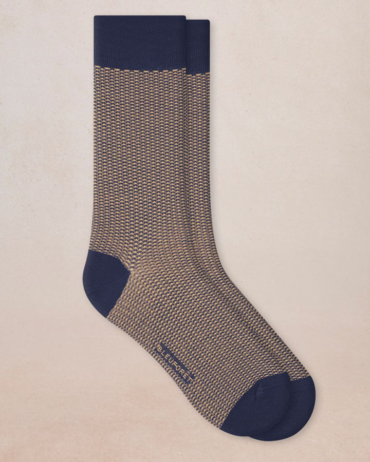 SCOTTISH YARN SOCKS, CAVIAR PRINT "NAVY"
