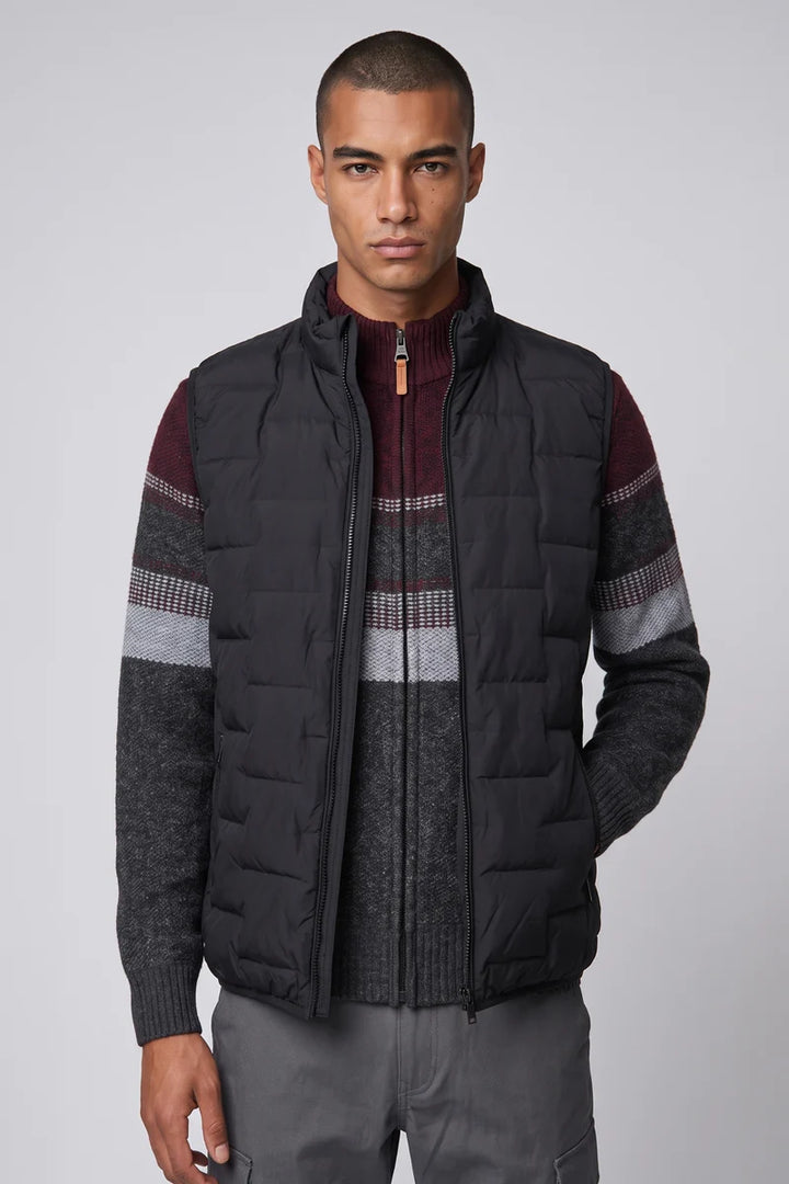 CHAMBLY - ULTRALIGHT QUILTED PUFFER VEST WITH HEAT-SEALED FINISH "BLACK"