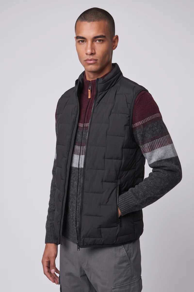 CHAMBLY - ULTRALIGHT QUILTED PUFFER VEST WITH HEAT-SEALED FINISH "BLACK"