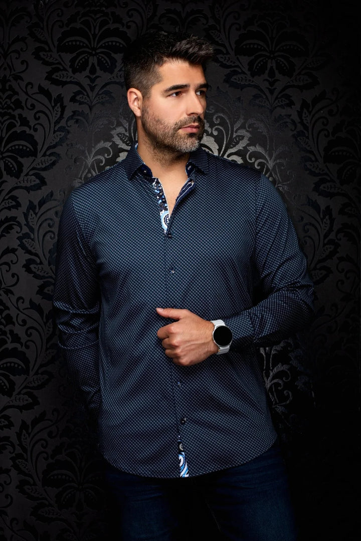SANLUCA SHIRT "NAVY TOBACCO"