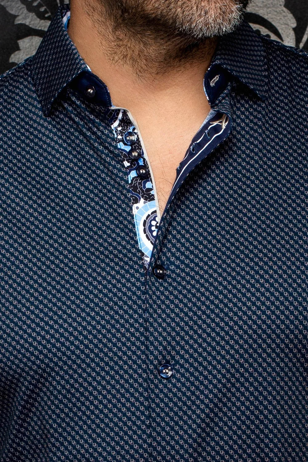 SANLUCA SHIRT "NAVY TOBACCO"