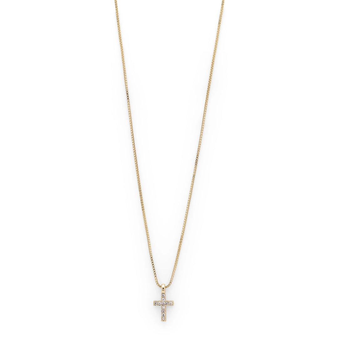 CLARA CRYSTAL CROSS NECKLACE "GOLD PLATED"