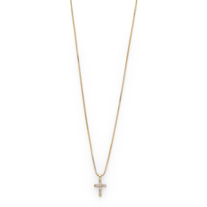 CLARA CRYSTAL CROSS NECKLACE "GOLD PLATED"