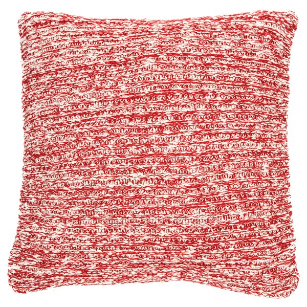 CLAUDETTE KNITTED RED DECORATIVE PILLOW 18X18