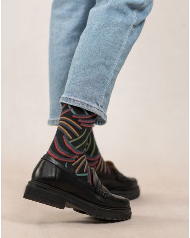 VELVET CLAW PRINT SOCKS - BLACK 39/41