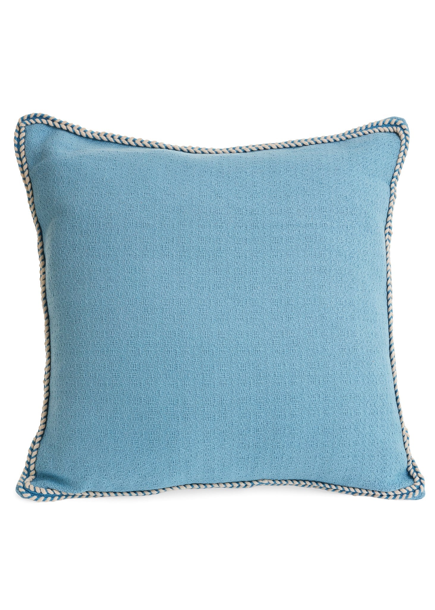 CUSHION W/ STITCH PIPING - COTTON BLUE 20X20