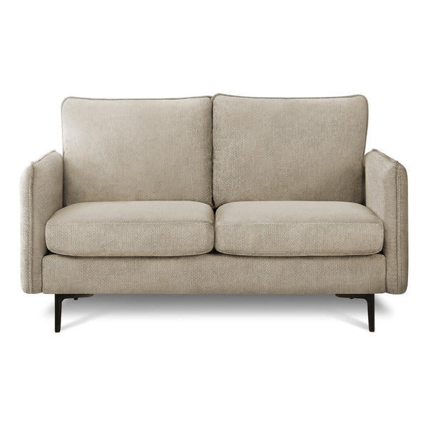 LOVESEAT WITH BLACK METAL LEGS "BEIGE"
