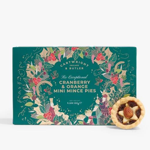 CRANBERRY & ORANGE MINI MINCE PIES IN CARTON 120G