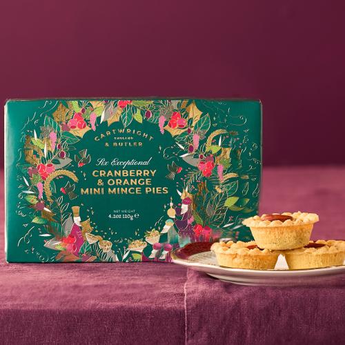 CRANBERRY & ORANGE MINI MINCE PIES IN CARTON 120G