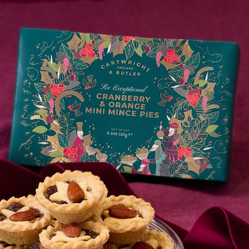 CRANBERRY & ORANGE MINI MINCE PIES IN CARTON 120G