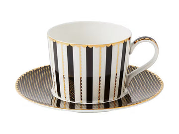 TEA'S & C'S REGENCY CUP AND SAUCER - BLACK 240ML