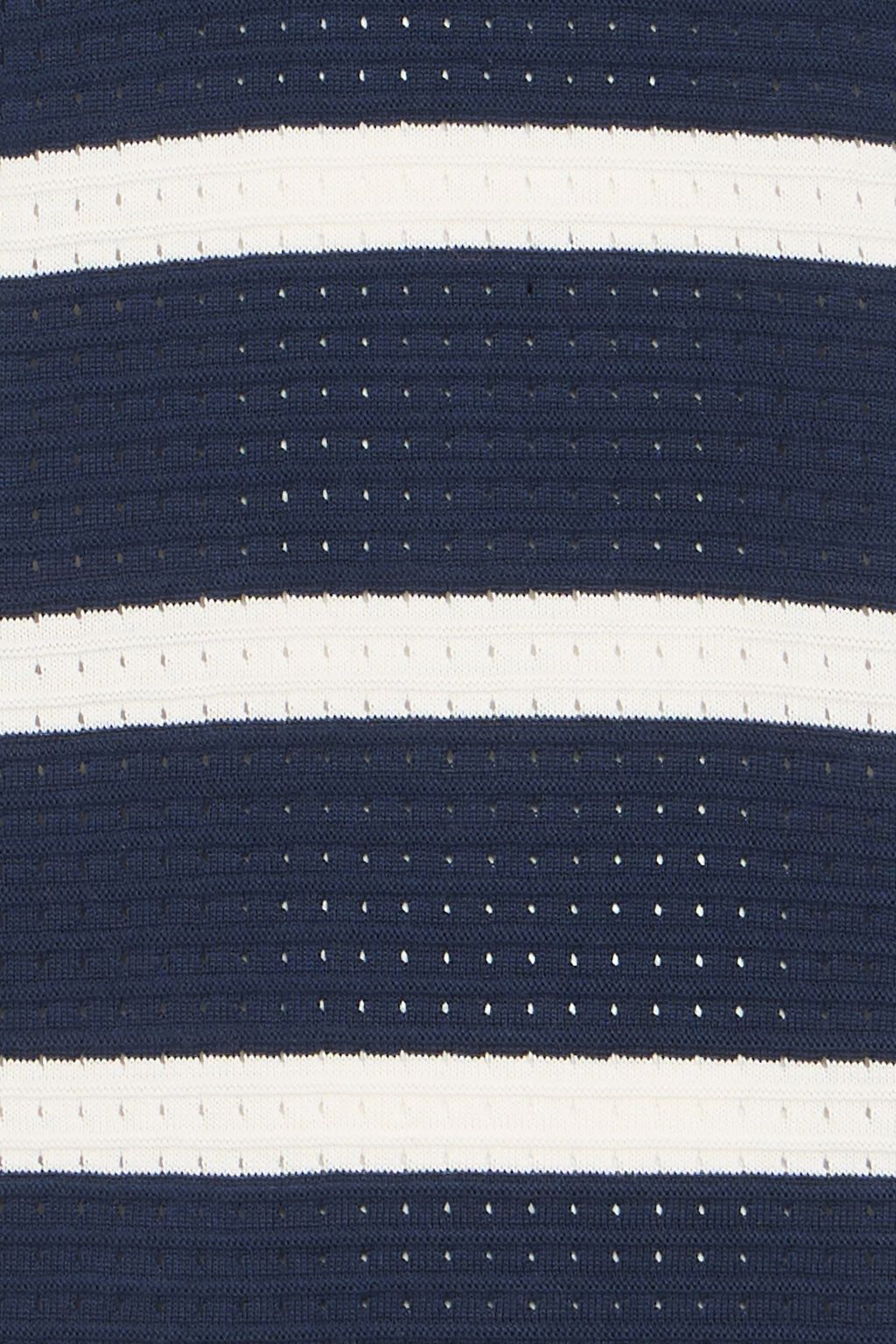 CFDAHLIN SS STRIPED POLO KNIT "NAVY BLAZER"