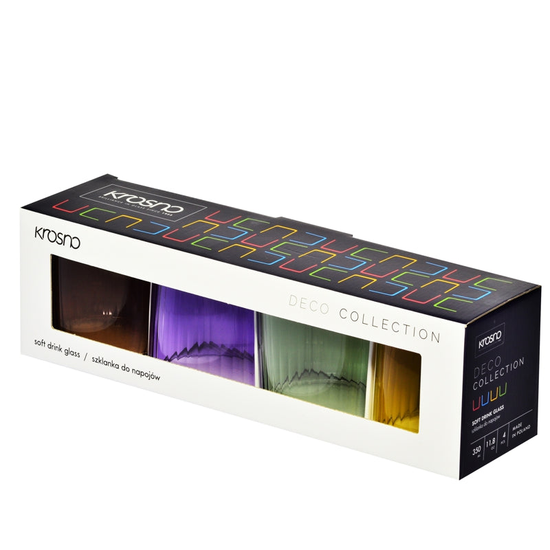 DECO GLASS TUMBLER SET OF 4