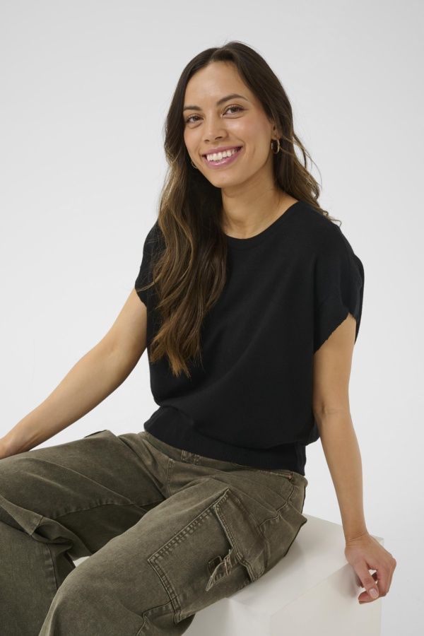 CRDELA KNIT TOP "PITCH BLACK"