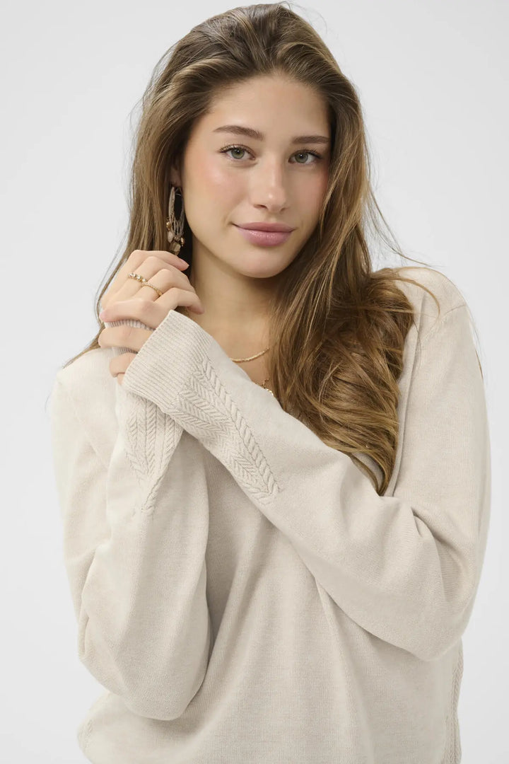 CRDELA KNIT PULLOVER "OAT MELANGE"