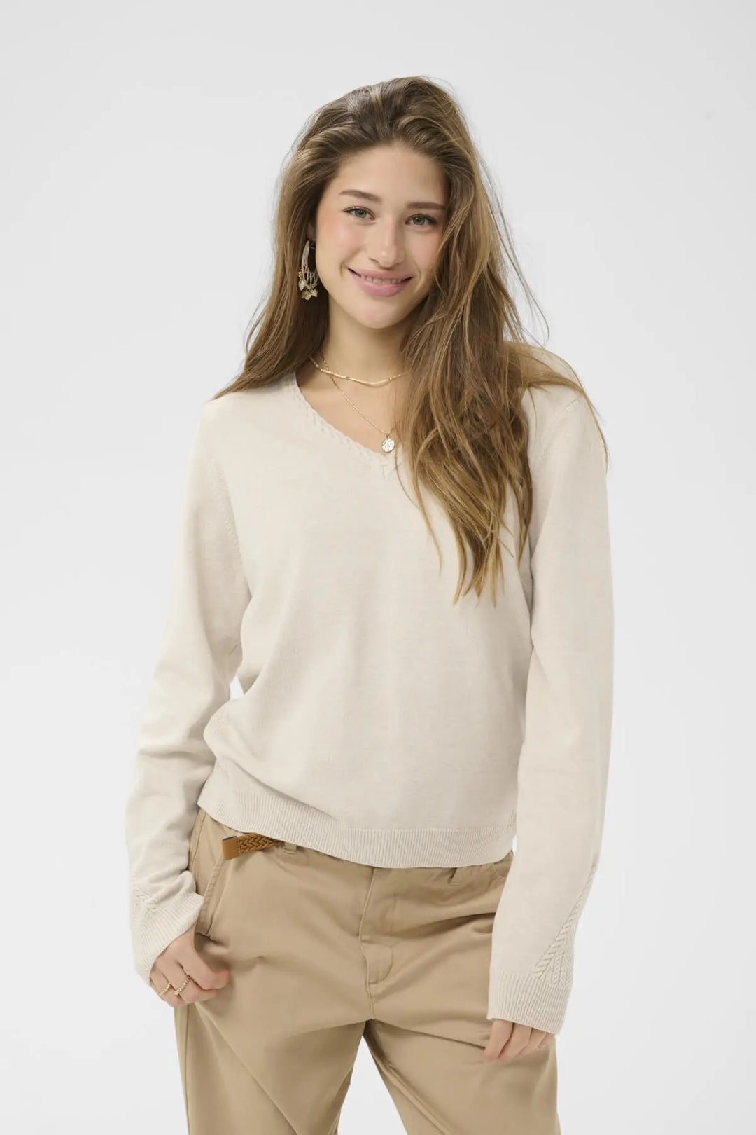CRDELA KNIT PULLOVER "OAT MELANGE"