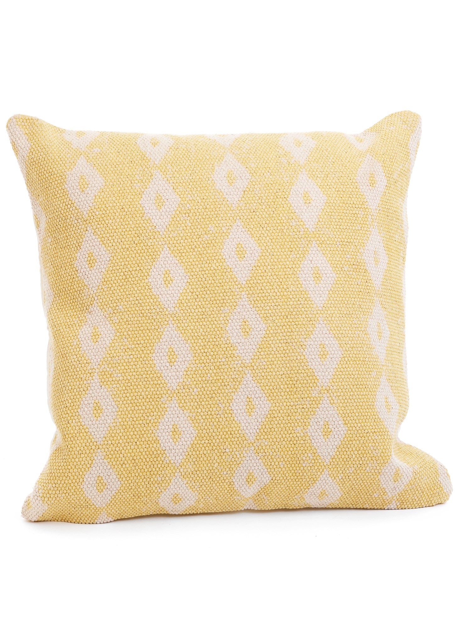 PRINTED COTTON CUSHION - YELLOW 17X17