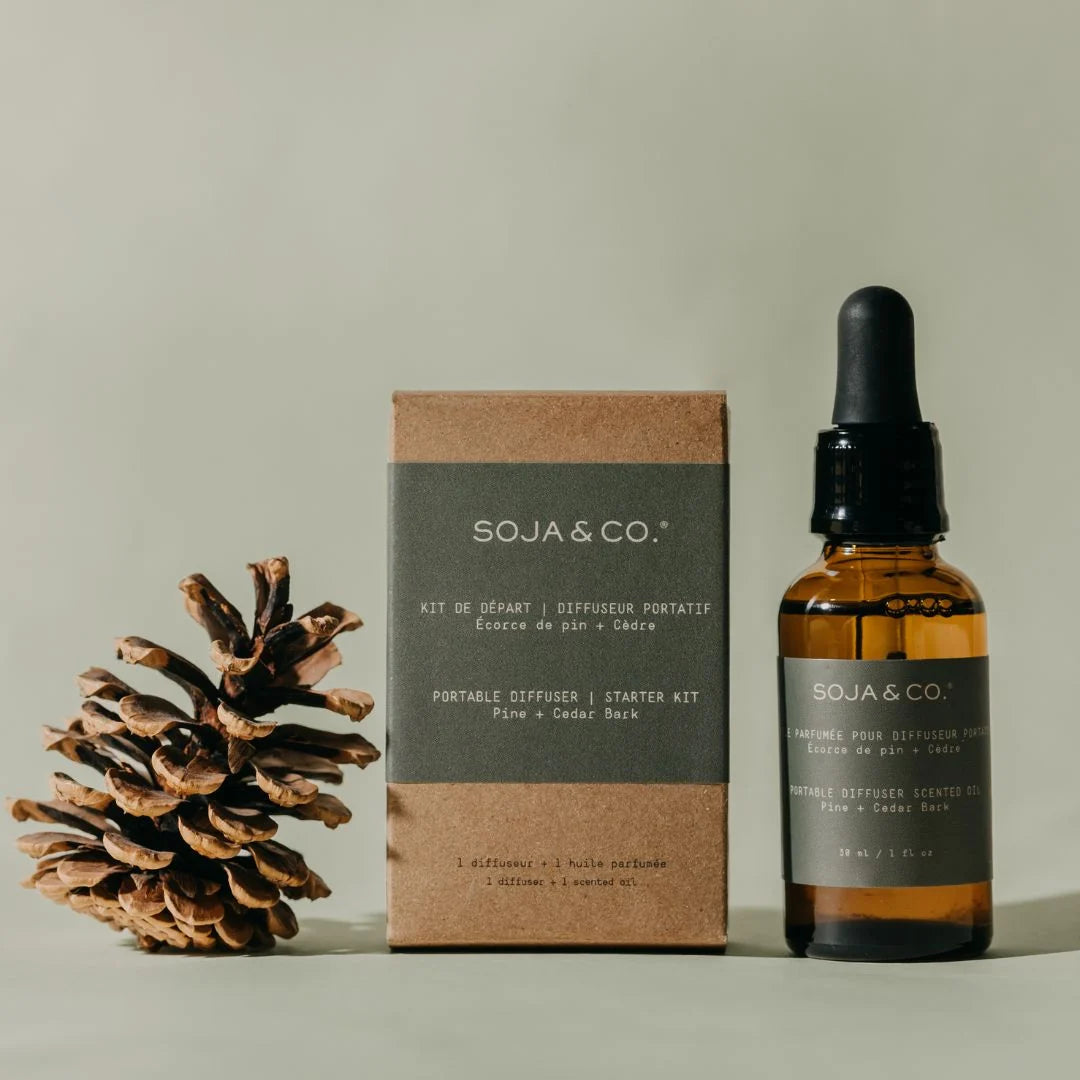 STARTER KIT - PORTABLE DIFFUSER - PINE + CEDAR BARK 7ML