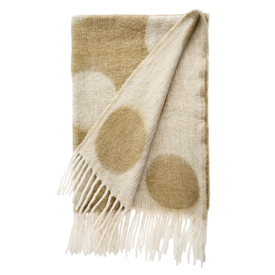 POLKA DOT WOOL BLEND THROW - PAMPAS