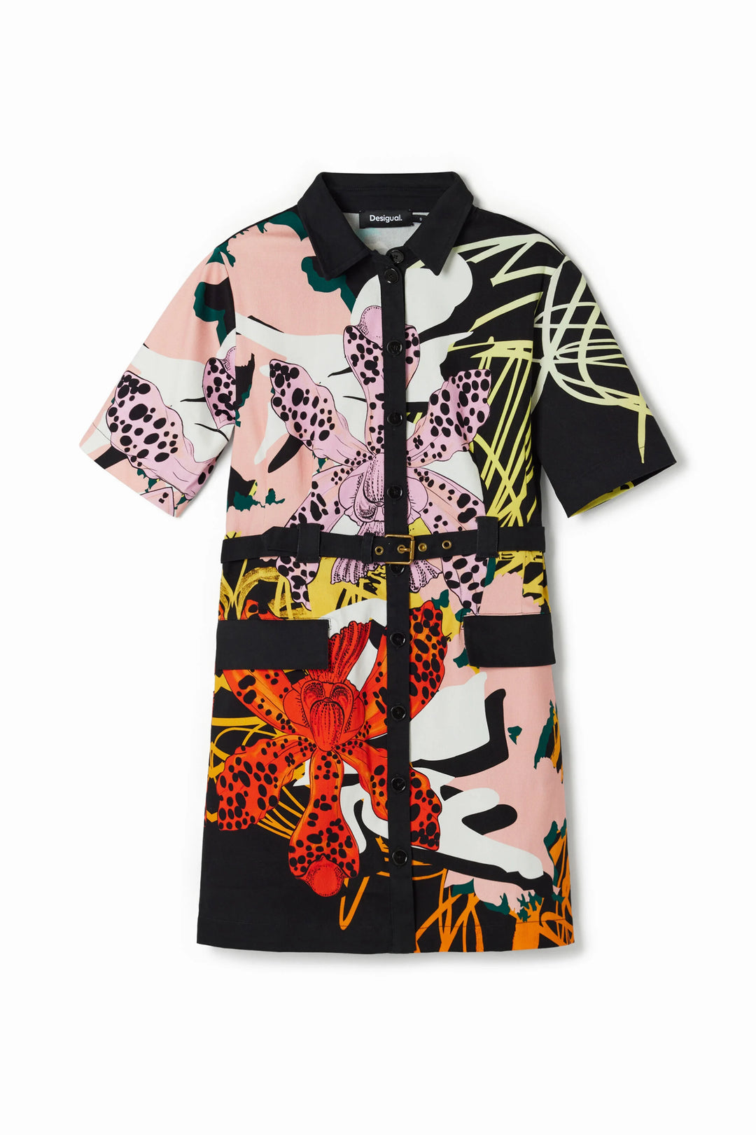 short dress orchids m. christian lacroix M. CHRISTIAN LACROIX ORCHID MINI DRESS Gdaoust.com