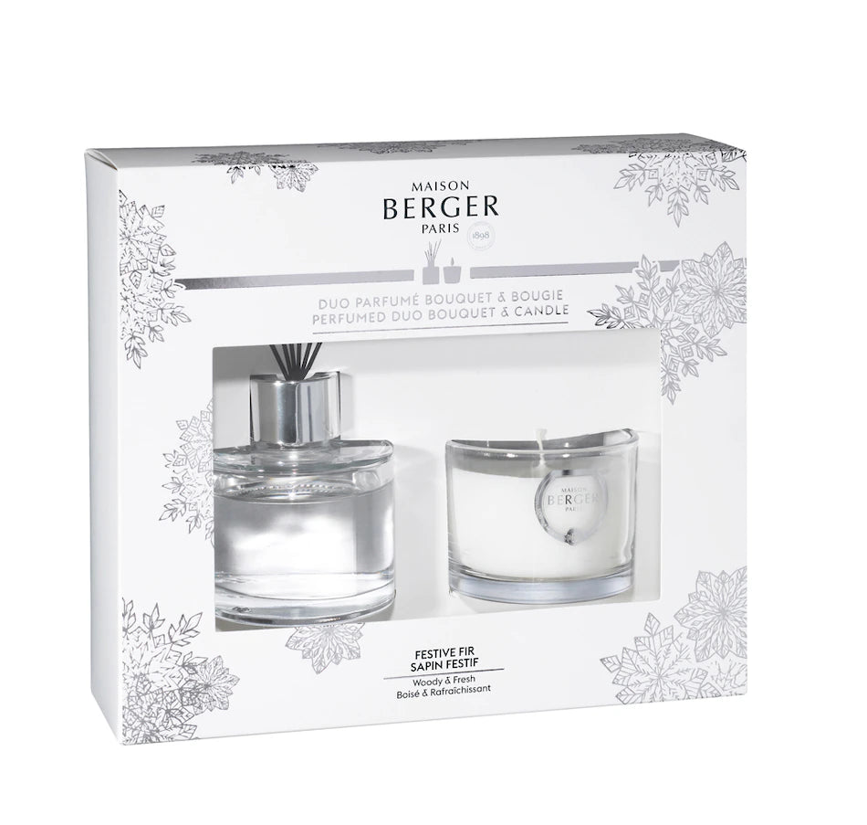 Maison Berger Perfumed Duo Bouquet and Candle Gift Set - Festive Fir