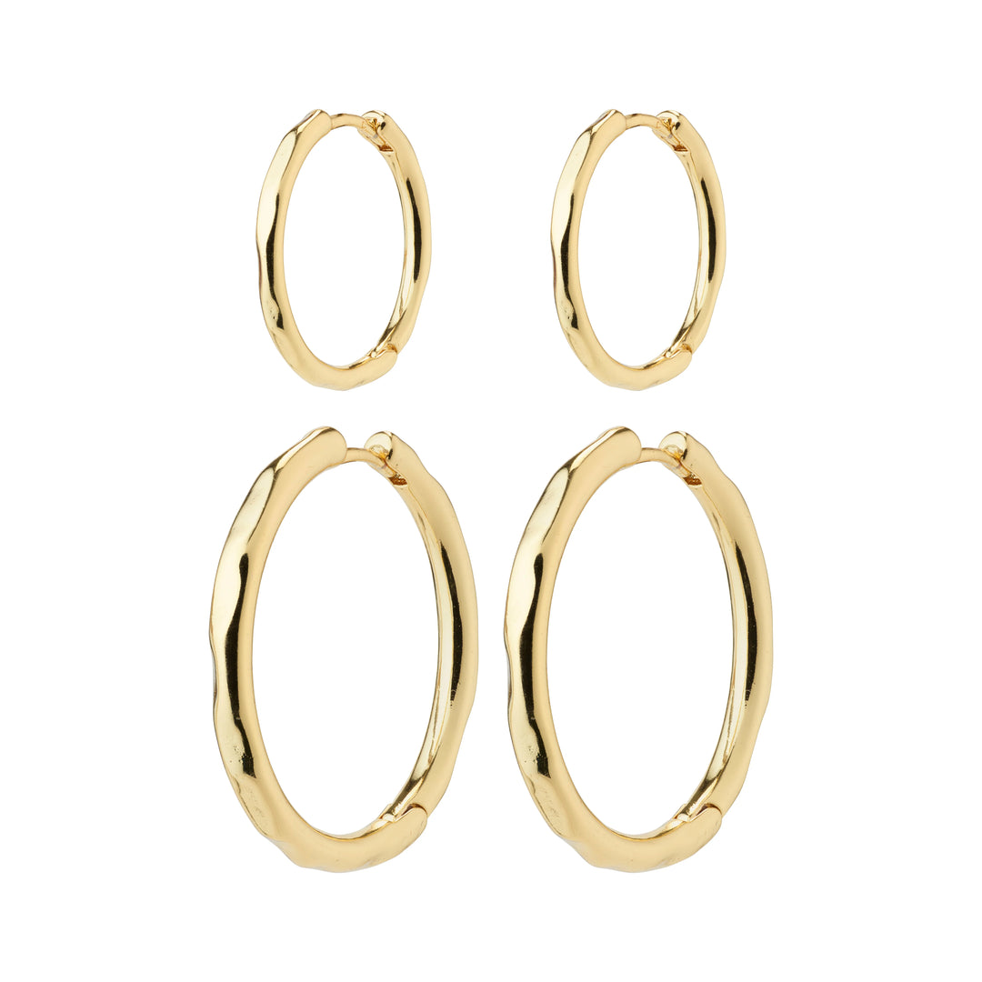 EVE HOOP EARRINGS 2-IN-1 SET "GOLD PLATED"
