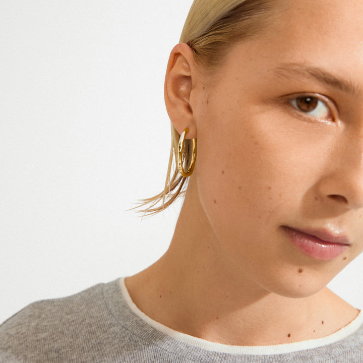 EVE HOOP EARRINGS 2-IN-1 SET "GOLD PLATED"
