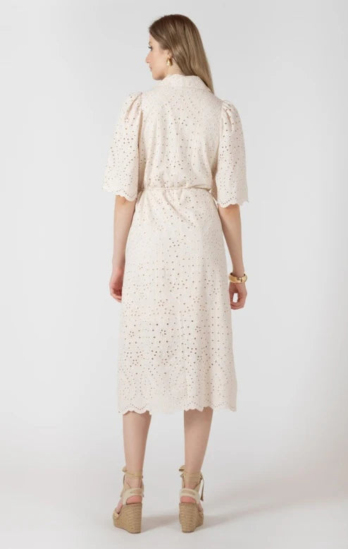 EMBROIDERED SHIRT DRESS "ECRU"