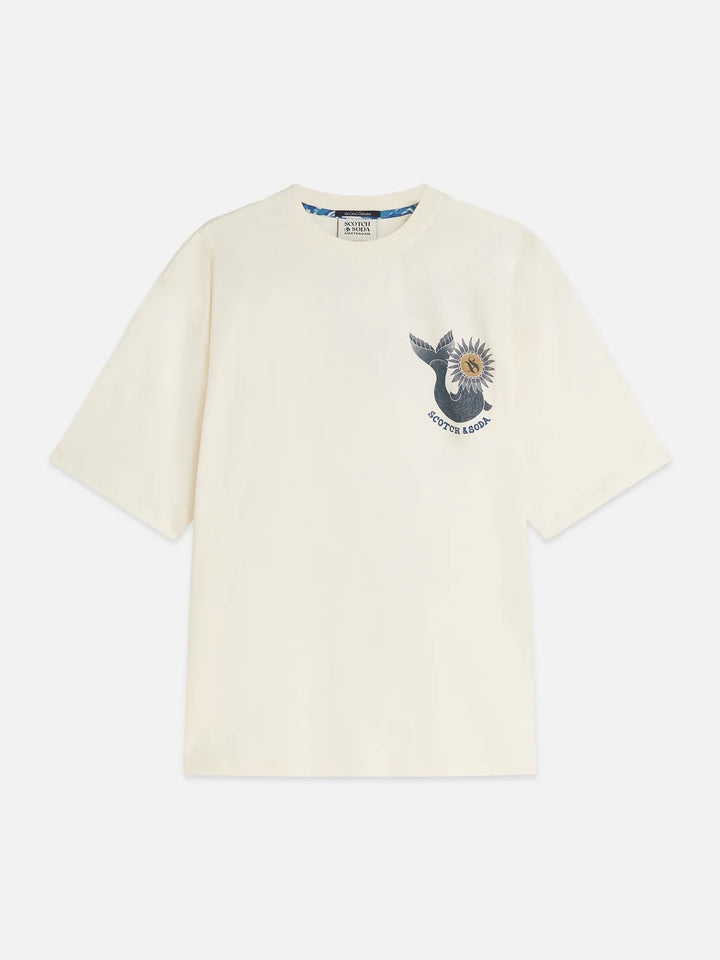 FRONT AND BACK ARTWORK LOOSE-FIT T-SHIRT "EGGNOG"