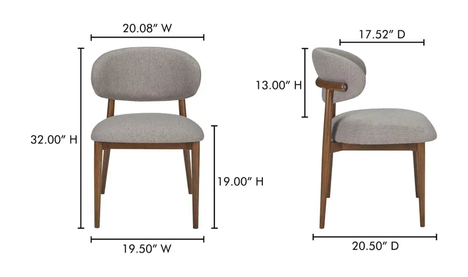 ELLIE DINING CHAIR PERFORMANCE FABRIC "LIGHT BROWN"