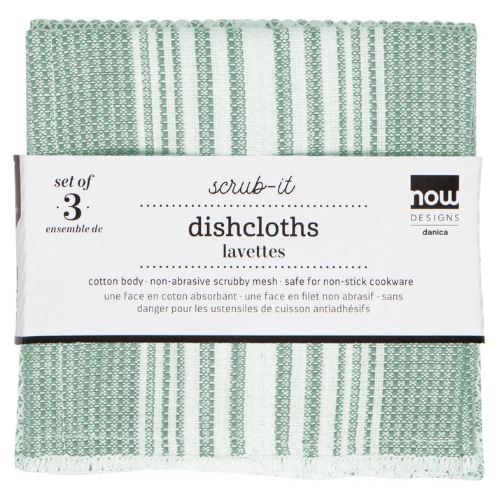 SCRUB-IT ELM GREEN DISHCLOTHS - SET OF 3