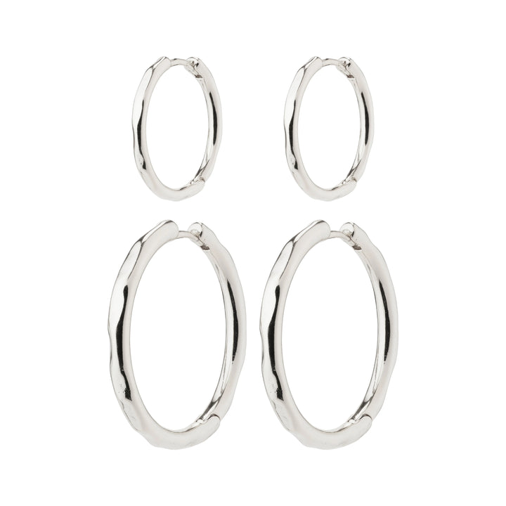 EVE HOOP EARRINGS 2-IN-1 SET "SILVER PLATED"