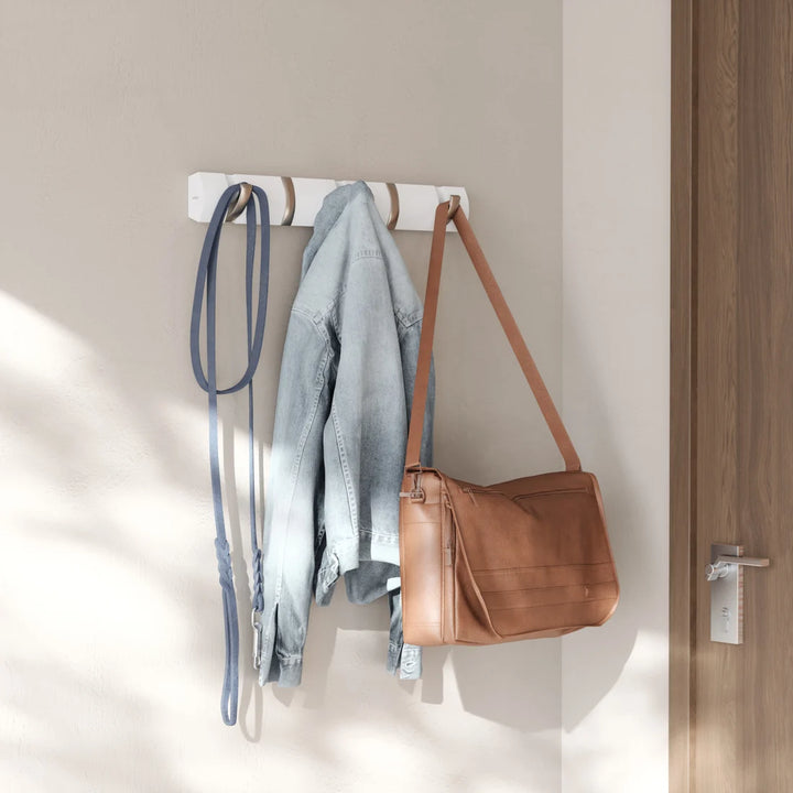 FLIP 5 WALL HOOK "WHITE/NICKEL"