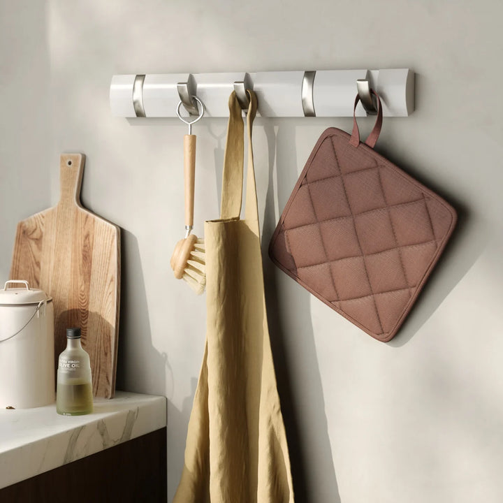 FLIP 5 WALL HOOK "WHITE/NICKEL"