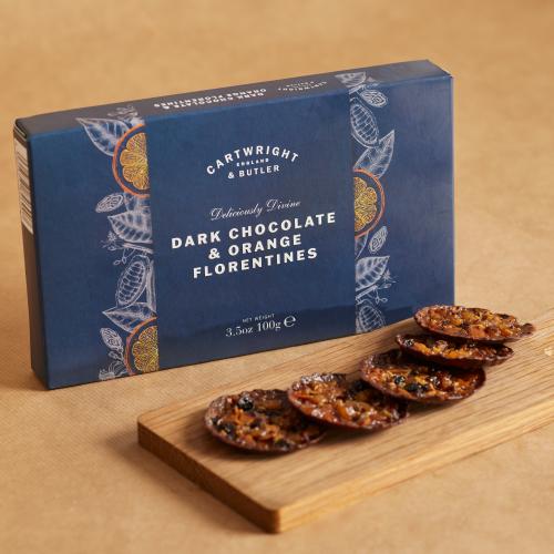 DARK CHOCOLATE & ORANGE FLORENTINES 100G