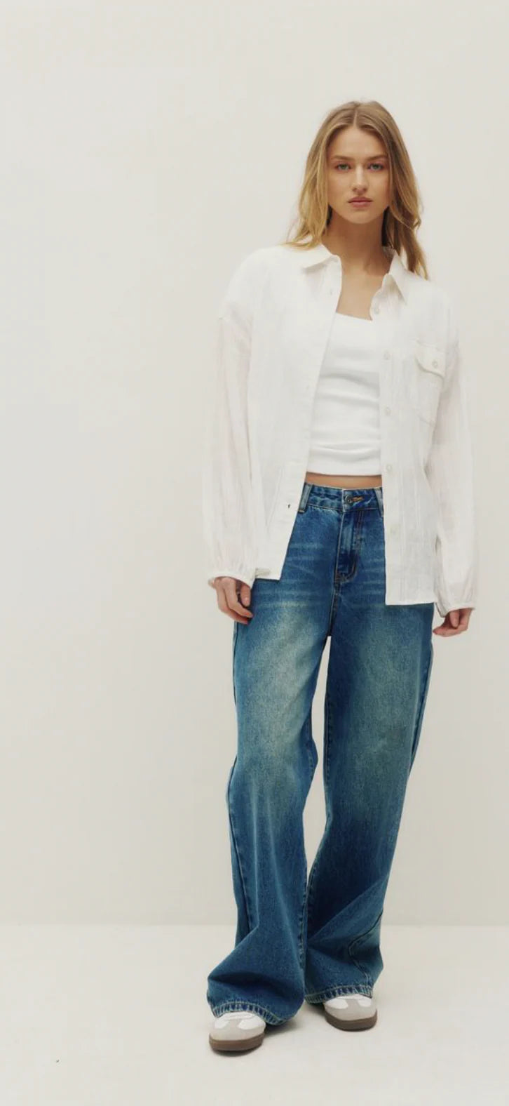 FLORENCE SMOCKING SHIRT "WHITE"