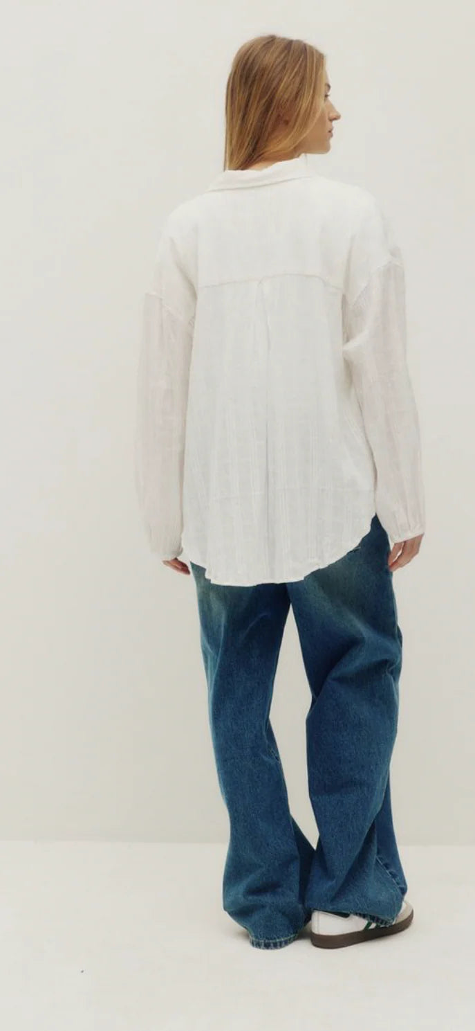 FLORENCE SMOCKING SHIRT "WHITE"