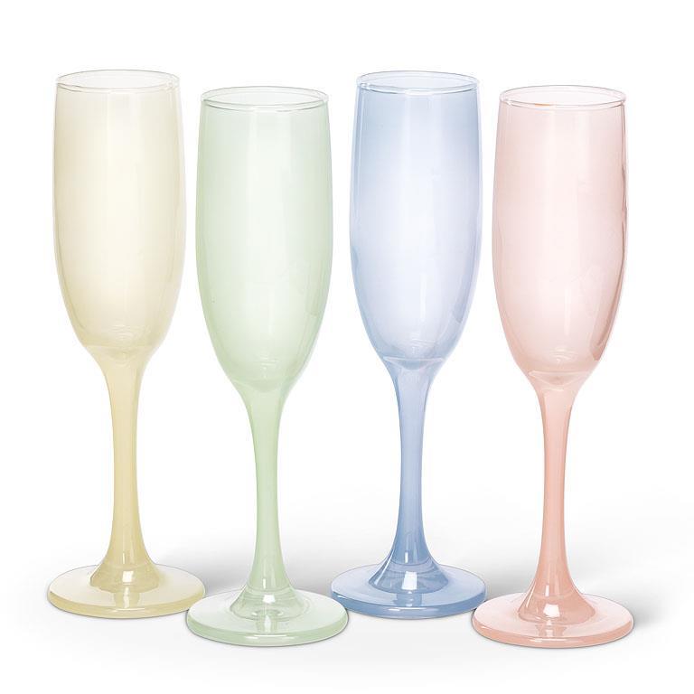 SHEER PASTEL FLUTE - 4 ASSORTED 8.5''H