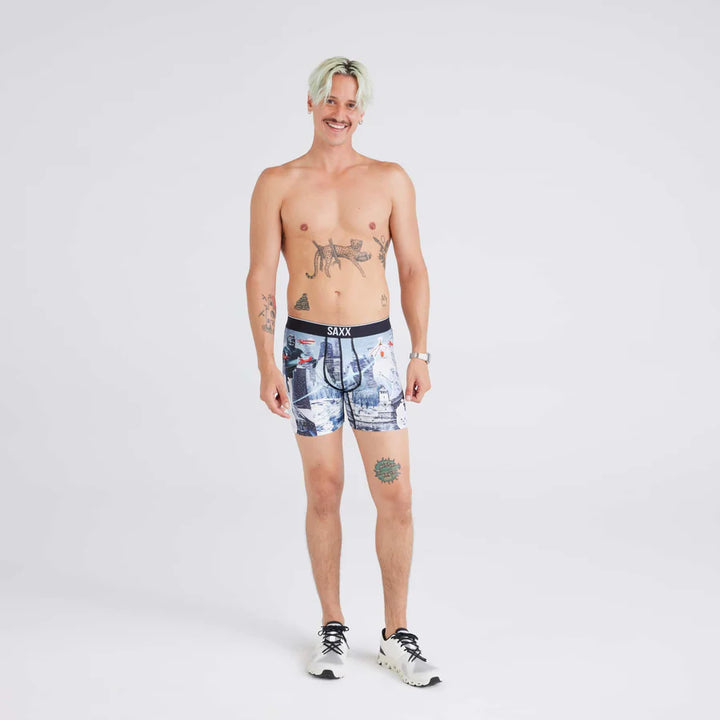 VOLT BREATHABLE MESH BOXER BRIEF 5" "FROSTY INVASION - GREY"