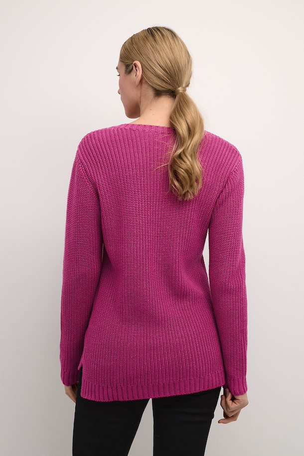 Cream Muka V-Neck Knit Pullover