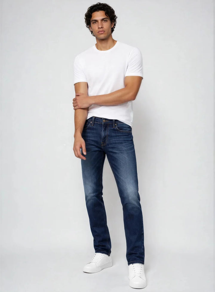 SLIM FIT STRETCH JEANS "BLUE"