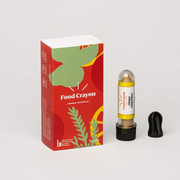 GINGER FOOD CRAYON  + SHARPENER - SINGLE BOX