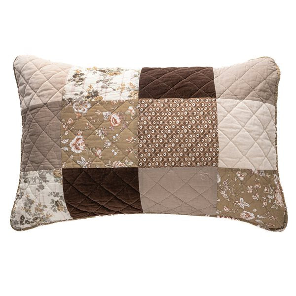 GRATITUDE VINTAGE PATCHWORK PILLOW SHAM - QUEEN 20X30 SET OF 2