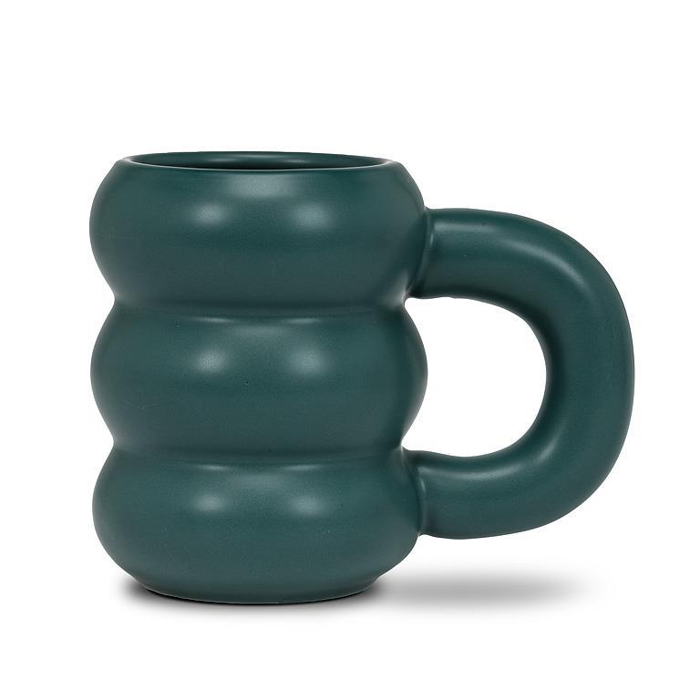 MATTE BUBBLE MUG - GREEN 4''H (14OZ)