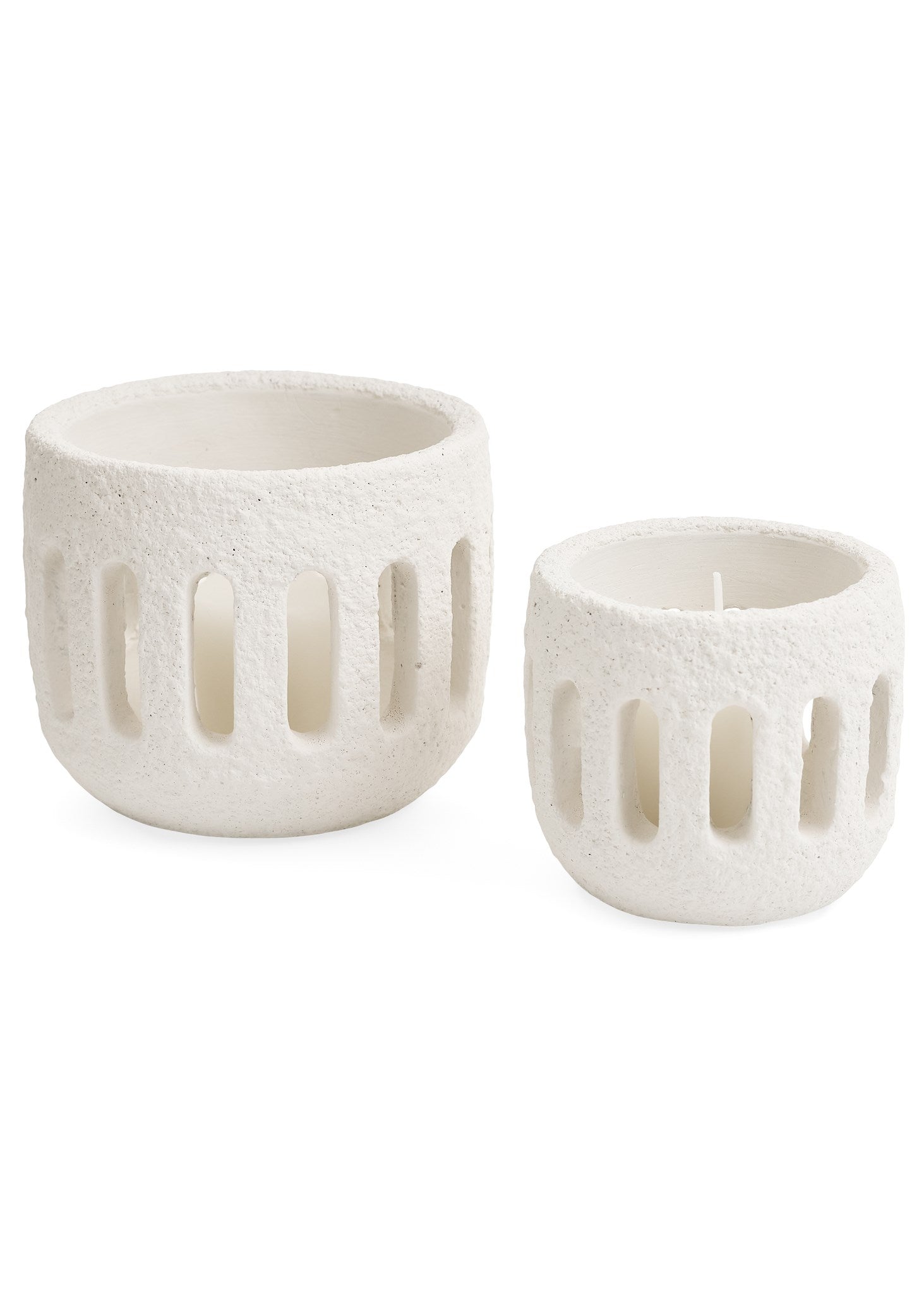 SMALL CEMENT CANDLE HOLDER - GREIGE 3.5X3